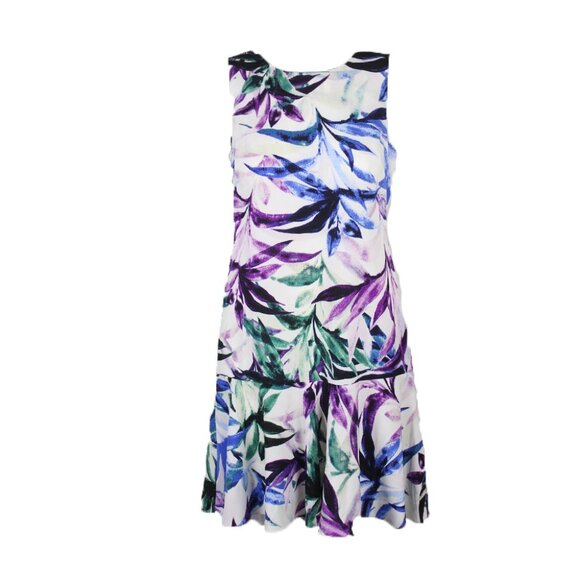 AMERICAN LIVING Floral Watercolor Print Crepe Dress - Picture 3 of 3